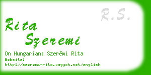 rita szeremi business card